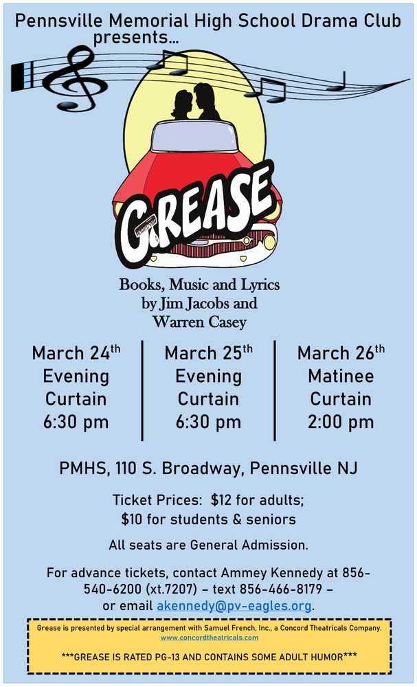 PMHS Drama Club presents Grease-March 24, 25, 26.