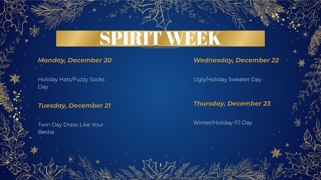 Spirit Week Theme Days