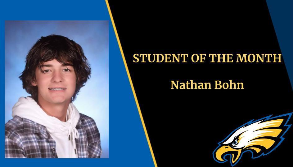 Student of the Month Nathan Bohn