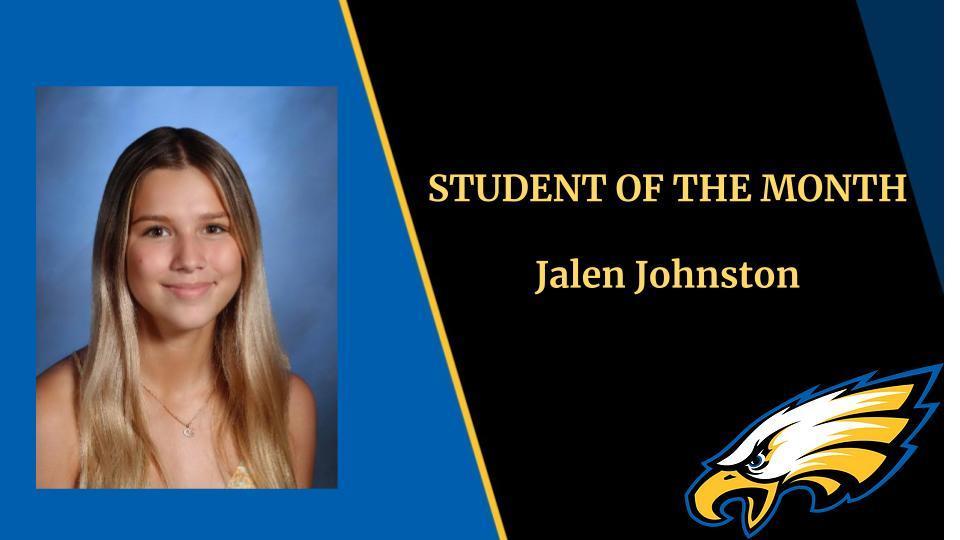 Student of the Month Jalen Johnston